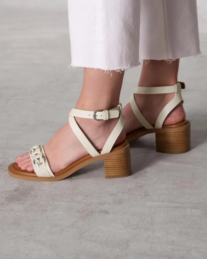 Women Rag and Bone Sandals Geo Chain Block Heel Antique White Women Rag and Bone Sandals Geo Chain Block Heel Antique White