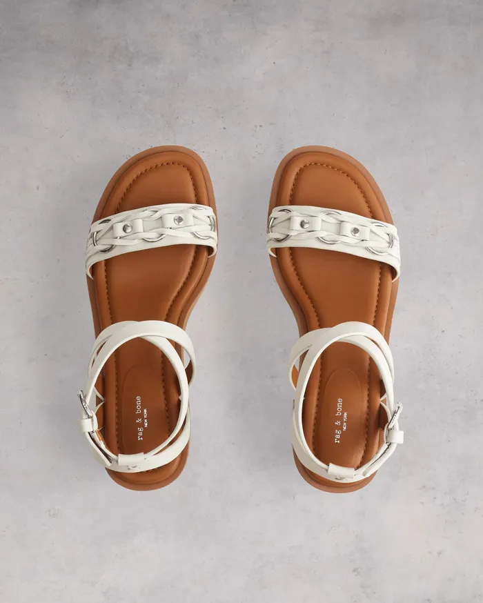 Women Rag and Bone Sandals Geo Chain Block Heel Antique White Women Rag and Bone Sandals Geo Chain Block Heel Antique White