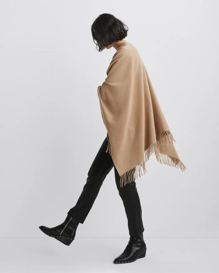 Women Rag and Bone Scarves and Ponchos Classic Cashmere Poncho Heathered Camel