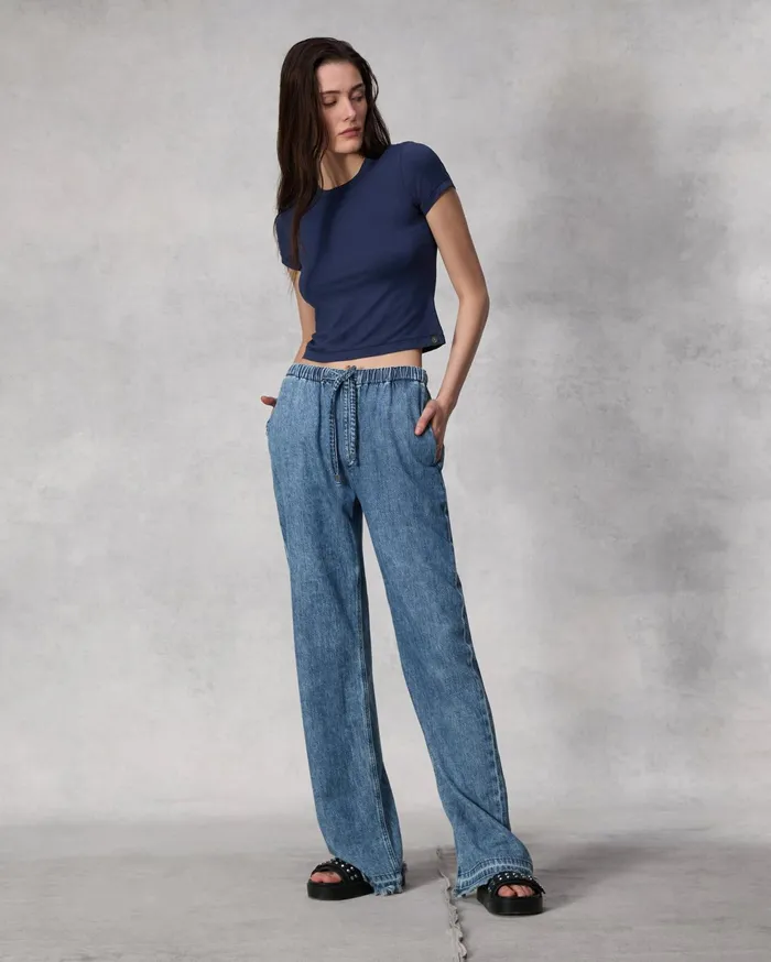 Women Rag and Bone TShirts Luca Baby Tee Deep Navy Women Rag and Bone TShirts Luca Baby Tee Deep Navy