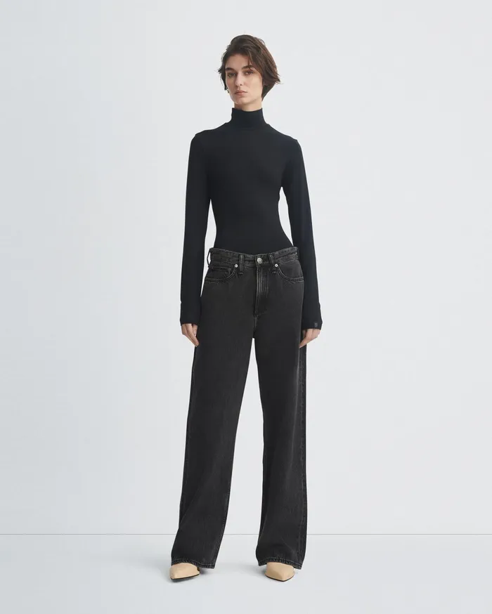 Women Rag and Bone TShirts Luca Turtleneck Black