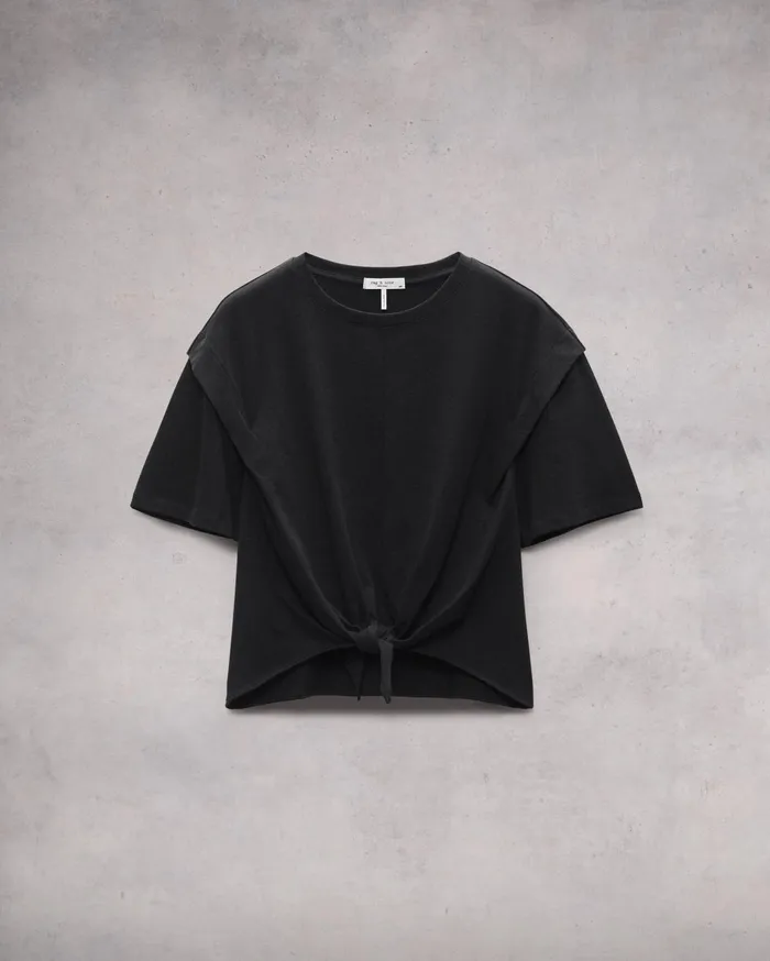 Women Rag and Bone TShirts Mica Tie Tee Black Women Rag and Bone TShirts Mica Tie Tee Black