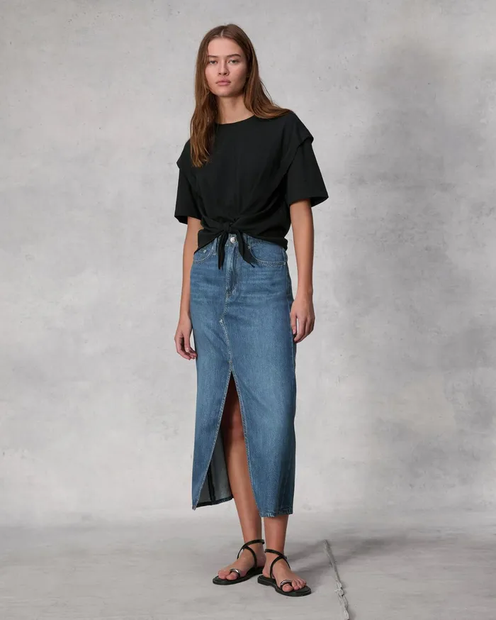 Women Rag and Bone TShirts Mica Tie Tee Black Women Rag and Bone TShirts Mica Tie Tee Black