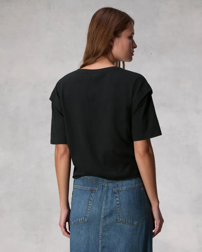 Women Rag and Bone TShirts Mica Tie Tee Black Women Rag and Bone TShirts Mica Tie Tee Black