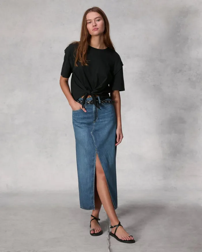 Women Rag and Bone TShirts Mica Tie Tee Black Women Rag and Bone TShirts Mica Tie Tee Black