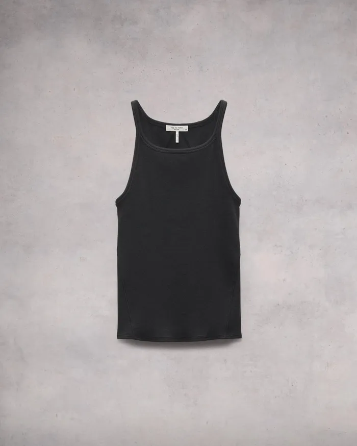 Women Rag and Bone TShirts The Essential Rib String Tank Black Women Rag and Bone TShirts The Essential Rib String Tank Black