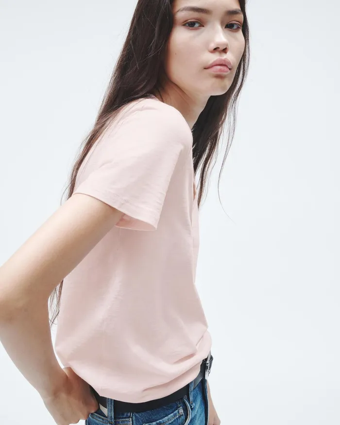 Women Rag and Bone TShirts The Slub Vee Blush Women Rag and Bone TShirts The Slub Vee Blush
