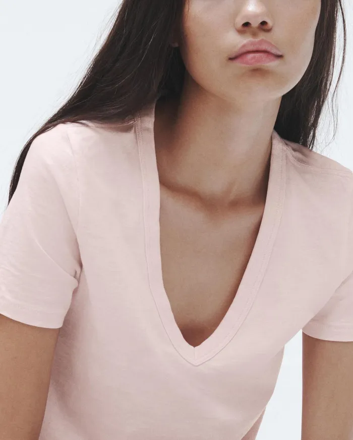 Women Rag and Bone TShirts The Slub Vee Blush Women Rag and Bone TShirts The Slub Vee Blush