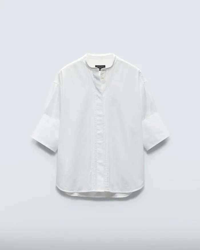 Women Rag and Bone Tops Ayla Cotton Poplin Shirt White Women Rag and Bone Tops Ayla Cotton Poplin Shirt White