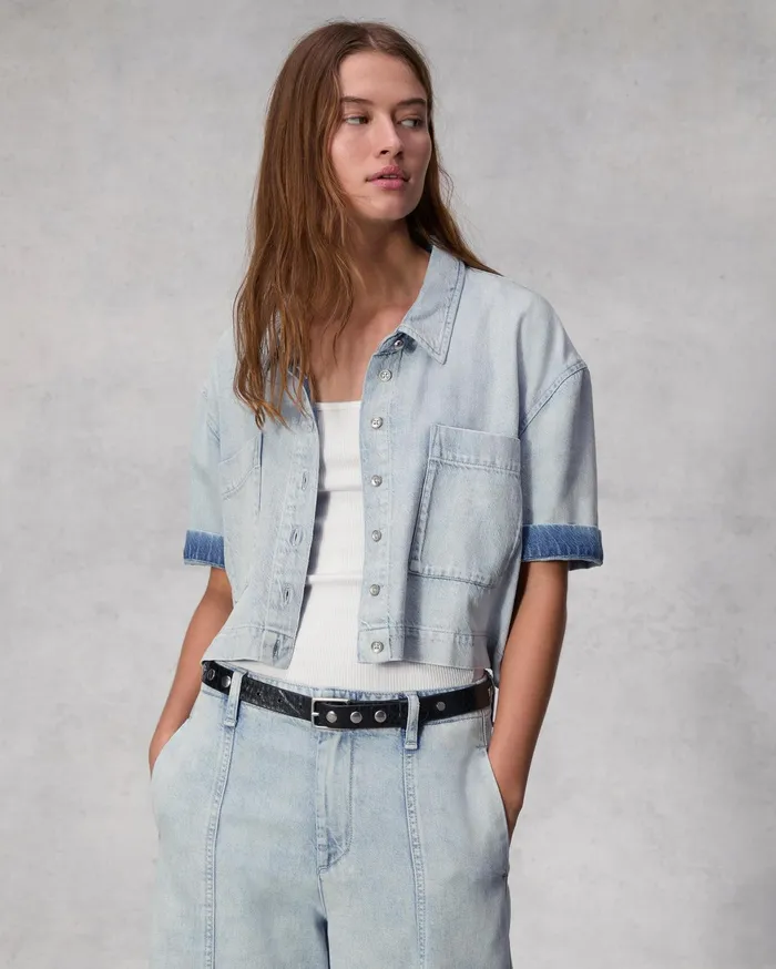 Women Rag and Bone Tops Ultra Featherweight Lenna Shirt Aliah Women Rag and Bone Tops Ultra Featherweight Lenna Shirt Aliah
