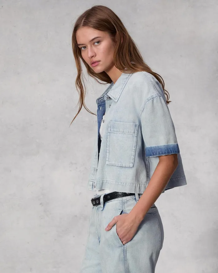 Women Rag and Bone Tops Ultra Featherweight Lenna Shirt Aliah Women Rag and Bone Tops Ultra Featherweight Lenna Shirt Aliah