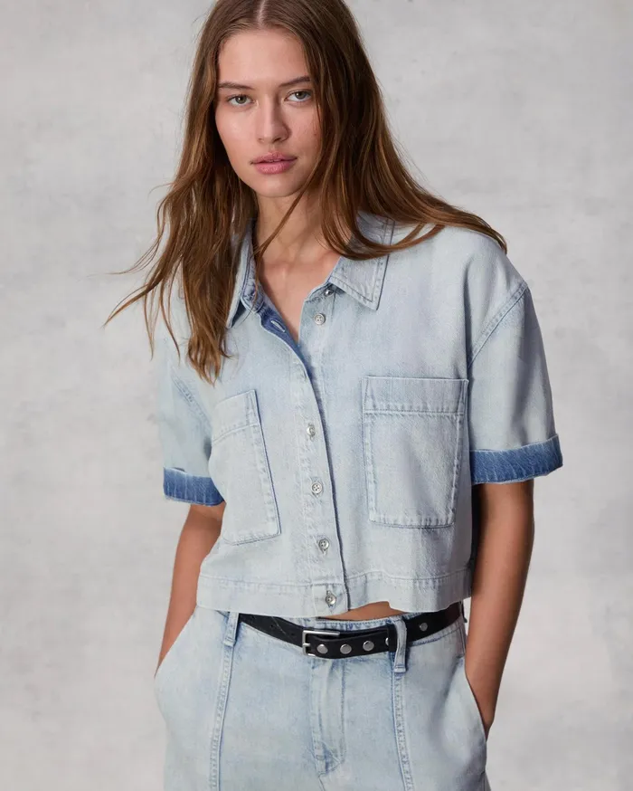 Women Rag and Bone Tops Ultra Featherweight Lenna Shirt Aliah Women Rag and Bone Tops Ultra Featherweight Lenna Shirt Aliah
