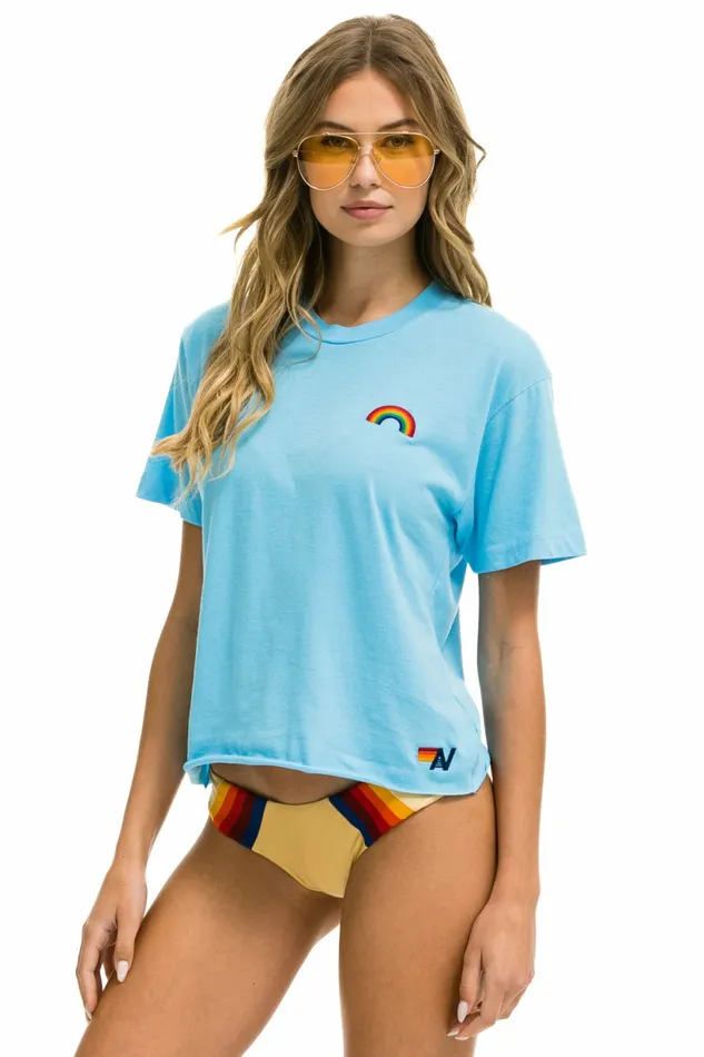 Women RAINBOW EMBROIDERY BOYFRIEND TEE 8211 SKY Aviator Nation UnisexTees Women RAINBOW EMBROIDERY BOYFRIEND TEE 8211 SKY Aviator Nation UnisexTees
