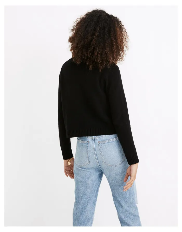 Women Resourced Cashmere Crop Turtleneck Sweater True Black Madewell Sweaters Women Resourced Cashmere Crop Turtleneck Sweater True Black Madewell Sweaters
