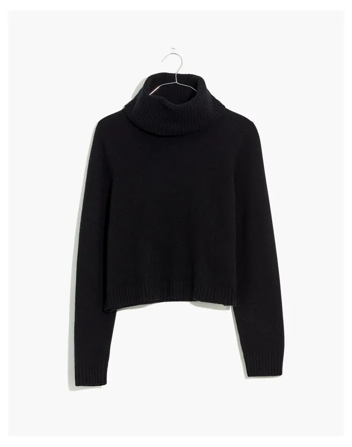 Women Resourced Cashmere Crop Turtleneck Sweater True Black Madewell Sweaters Women Resourced Cashmere Crop Turtleneck Sweater True Black Madewell Sweaters