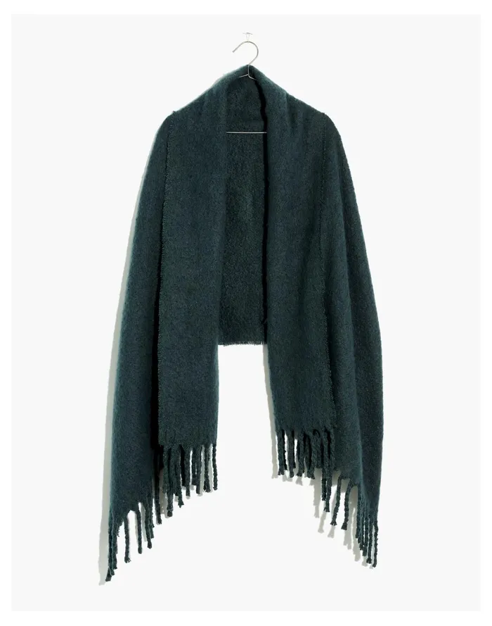 Women Resourced Oversized Scarf Midnight Green Madewell Scarves and Capes