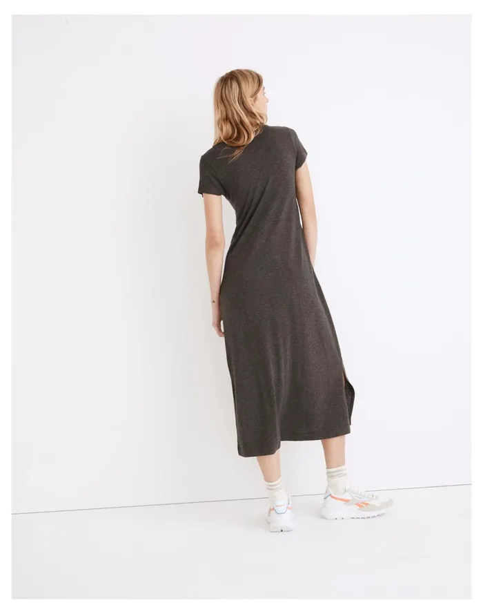 Women Relaxed Midi Tee Dress Hthr Charcoal Madewell Dresses Women Relaxed Midi Tee Dress Hthr Charcoal Madewell Dresses