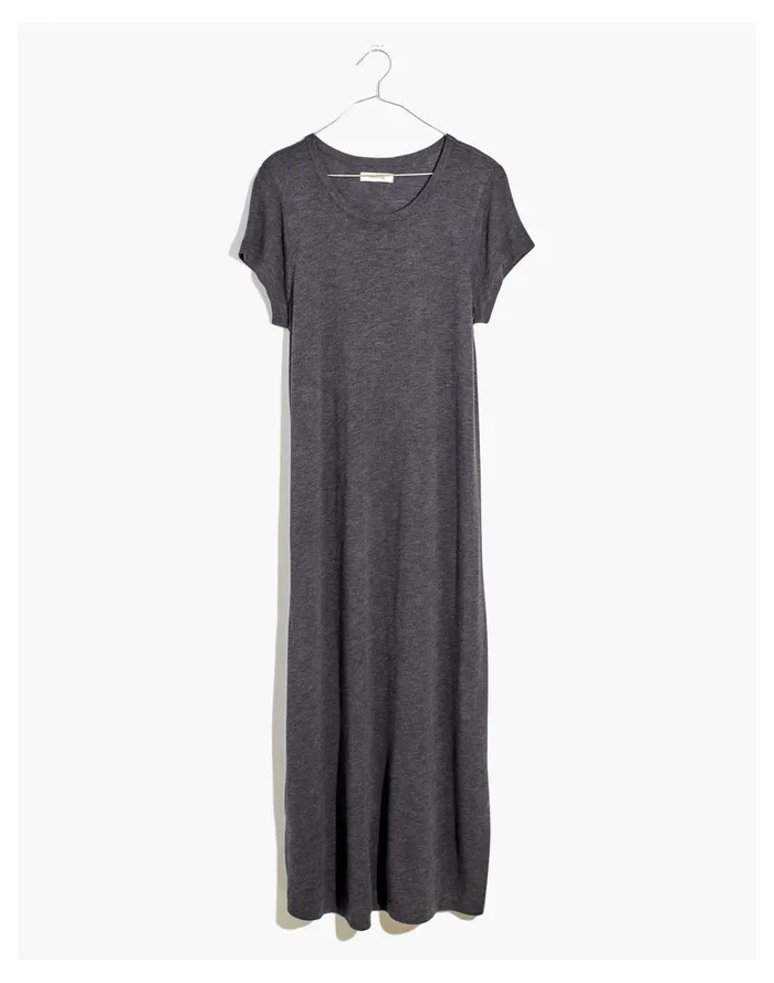 Women Relaxed Midi Tee Dress Hthr Charcoal Madewell Dresses Women Relaxed Midi Tee Dress Hthr Charcoal Madewell Dresses