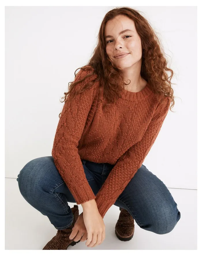 Women Ridgecrest Cable Pullover Sweater Hthr Cumin Madewell Sweaters Women Ridgecrest Cable Pullover Sweater Hthr Cumin Madewell Sweaters