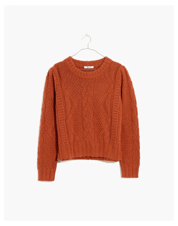 Women Ridgecrest Cable Pullover Sweater Hthr Cumin Madewell Sweaters Women Ridgecrest Cable Pullover Sweater Hthr Cumin Madewell Sweaters