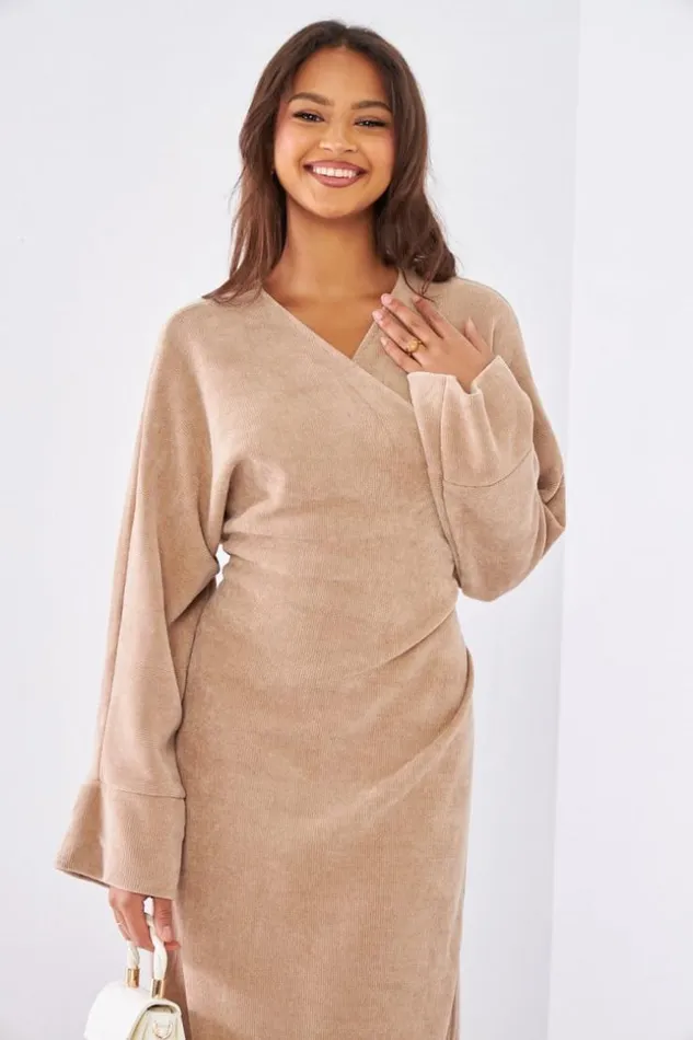 Women Robe Beige Fonc En Velours Crois Darkbeige Brentiny Paris Short Dresses Women Robe Beige Fonc En Velours Crois Darkbeige Brentiny Paris Short Dresses