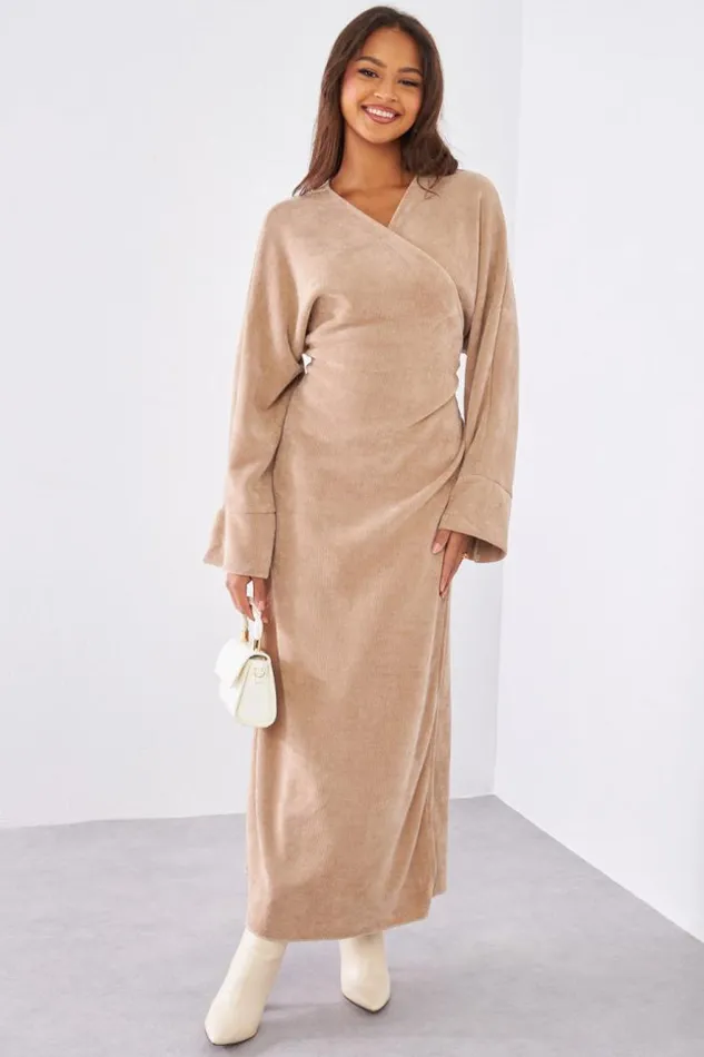Women Robe Beige Fonc En Velours Crois Darkbeige Brentiny Paris Short Dresses Women Robe Beige Fonc En Velours Crois Darkbeige Brentiny Paris Short Dresses