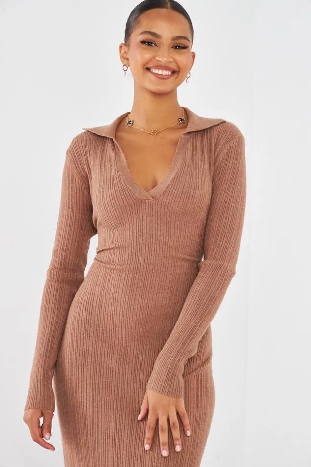 Women Robe Longue Marron Ctele Brown Brentiny Paris Short Dresses