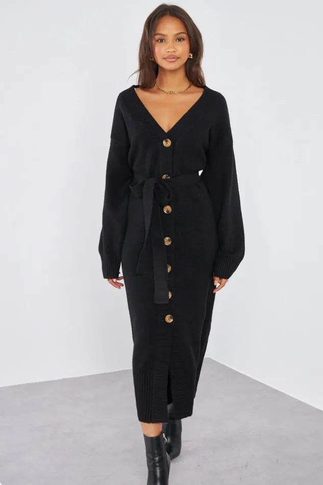 Women Robe Longue Noire Boutons Dcoratifs Black Brentiny Paris Short Dresses Women Robe Longue Noire Boutons Dcoratifs Black Brentiny Paris Short Dresses