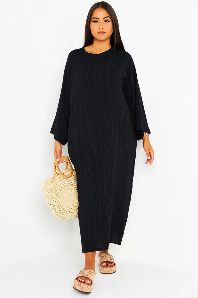 Women Robe Noire Longue Couture En Relief Black Brentiny Paris Short Dresses Women Robe Noire Longue Couture En Relief Black Brentiny Paris Short Dresses