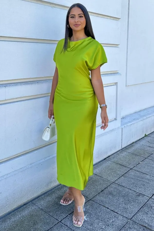 Women Robe Verte Longue Satine Vertclair Brentiny Paris Ceremonial Outfits