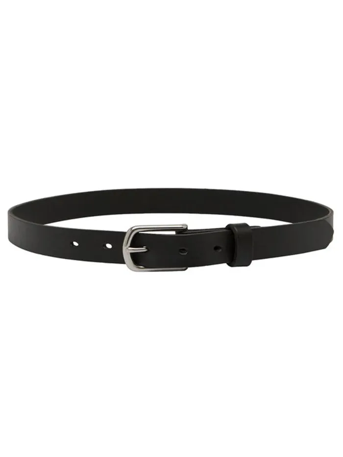 Women SAINT 8211 Classic Leather Belt In Black And Silver The UNDONE Belts