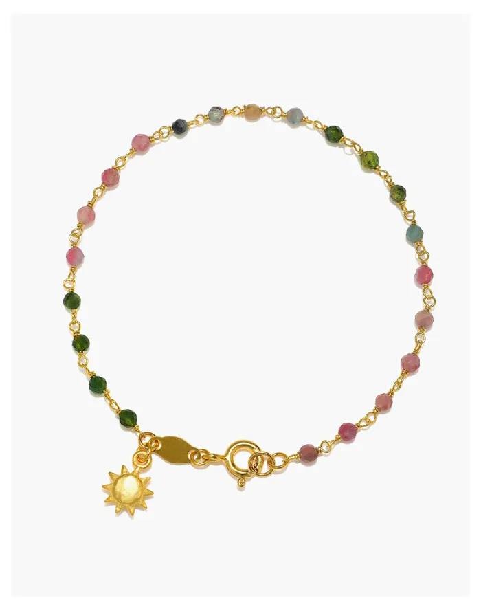 Women Satya Jewelry Abundant Joy Tourmaline Gemstone Bracelet Green Multi Madewell Bracelets