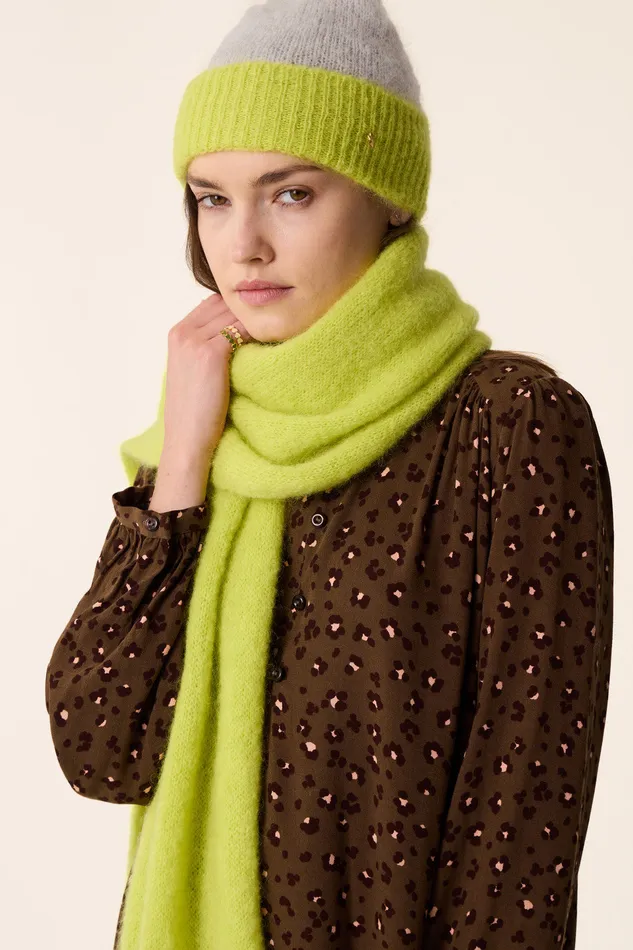 Women Scarf Alouette Luciole charpe Mohair Jaune Des Petits Hauts Scarves and Beanies