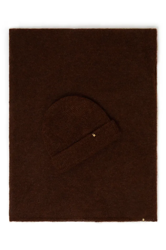 Women Scarf Canela Ours charpe Super Mohair Marron Des Petits Hauts Scarves and Beanies