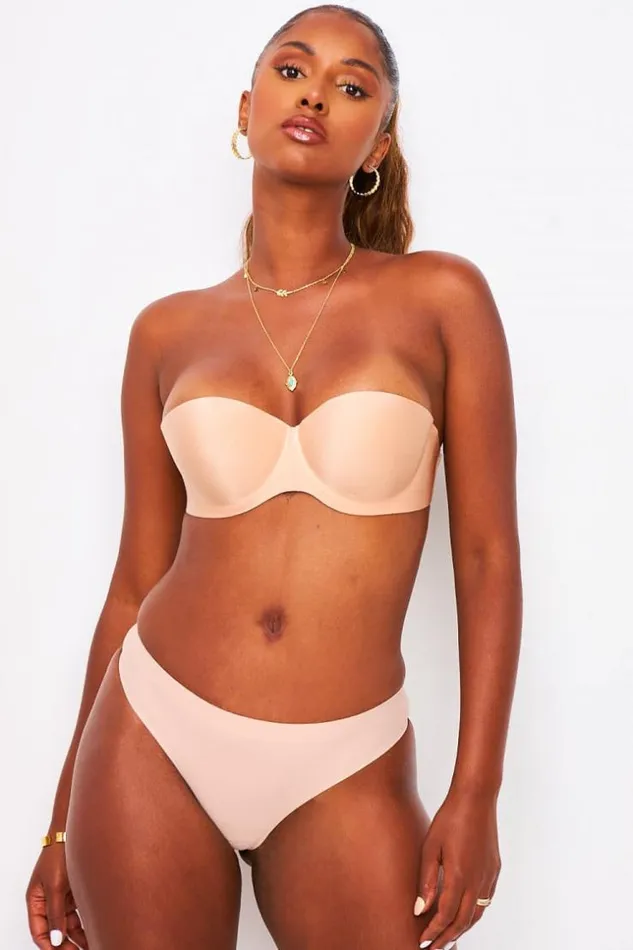 Women Seamless Thong In Beige Beige Brentiny Paris Lingerie