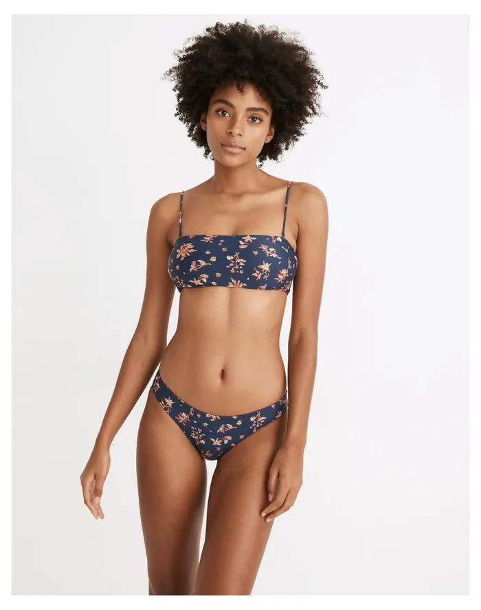 Women Second Wave Classic Bikini Bottom In Floral Reef Bengali Indigo Madewell Swim Women Second Wave Classic Bikini Bottom In Floral Reef Bengali Indigo Madewell Swim