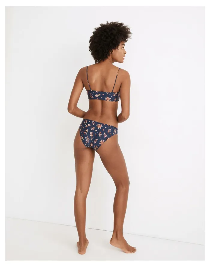 Women Second Wave Classic Bikini Bottom In Floral Reef Bengali Indigo Madewell Swim Women Second Wave Classic Bikini Bottom In Floral Reef Bengali Indigo Madewell Swim