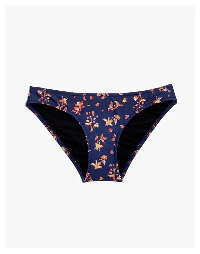 Women Second Wave Classic Bikini Bottom In Floral Reef Bengali Indigo Madewell Swim Women Second Wave Classic Bikini Bottom In Floral Reef Bengali Indigo Madewell Swim
