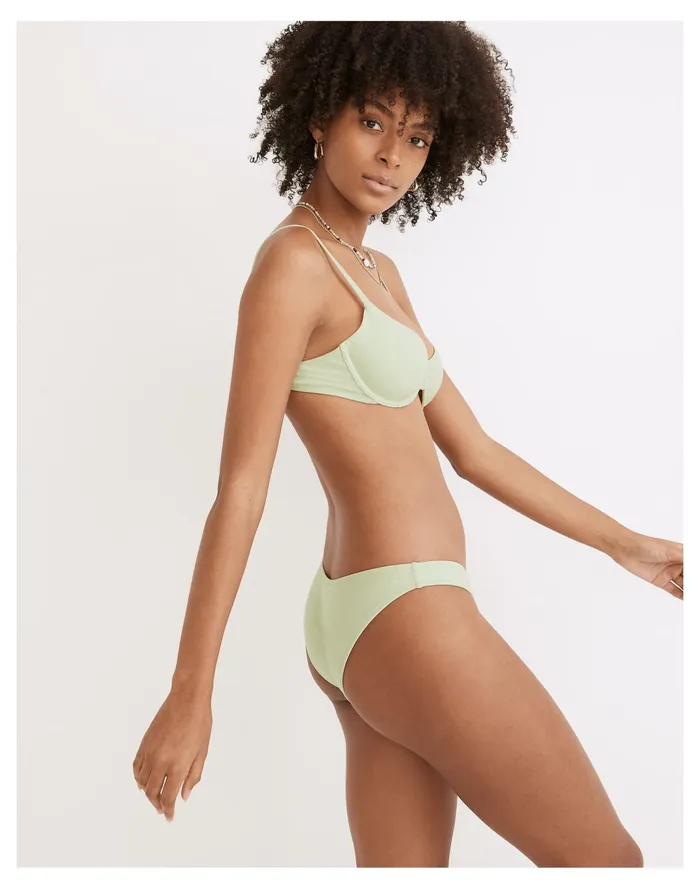 Women Second Wave Curved Waist Bikini Bottom Sunfaded Mint Madewell Swim Women Second Wave Curved Waist Bikini Bottom Sunfaded Mint Madewell Swim