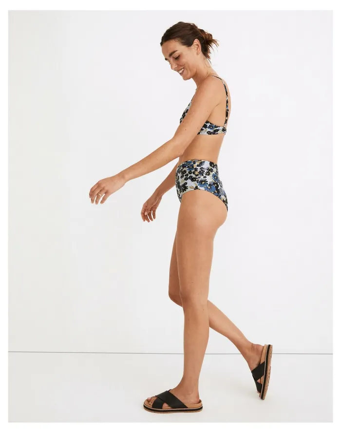 Women Second Wave Retro High Waisted Bikini Bottom In Daisy Reverie Dusty Pool Madewell Swim Women Second Wave Retro High Waisted Bikini Bottom In Daisy Reverie Dusty Pool Madewell Swim