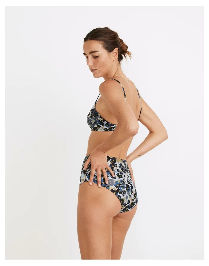 Women Second Wave Retro High Waisted Bikini Bottom In Daisy Reverie Dusty Pool Madewell Swim Women Second Wave Retro High Waisted Bikini Bottom In Daisy Reverie Dusty Pool Madewell Swim