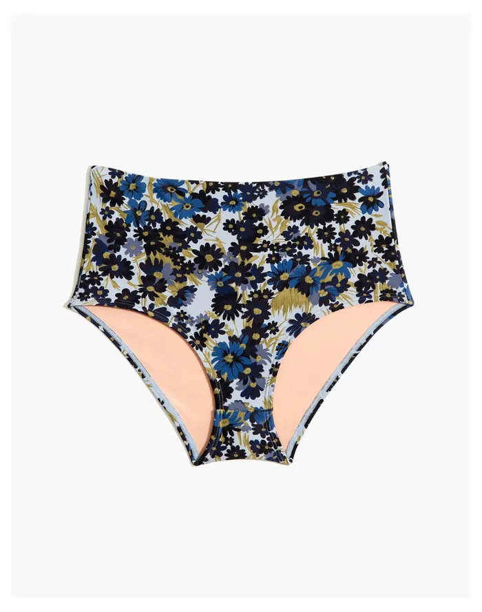 Women Second Wave Retro High Waisted Bikini Bottom In Daisy Reverie Dusty Pool Madewell Swim Women Second Wave Retro High Waisted Bikini Bottom In Daisy Reverie Dusty Pool Madewell Swim