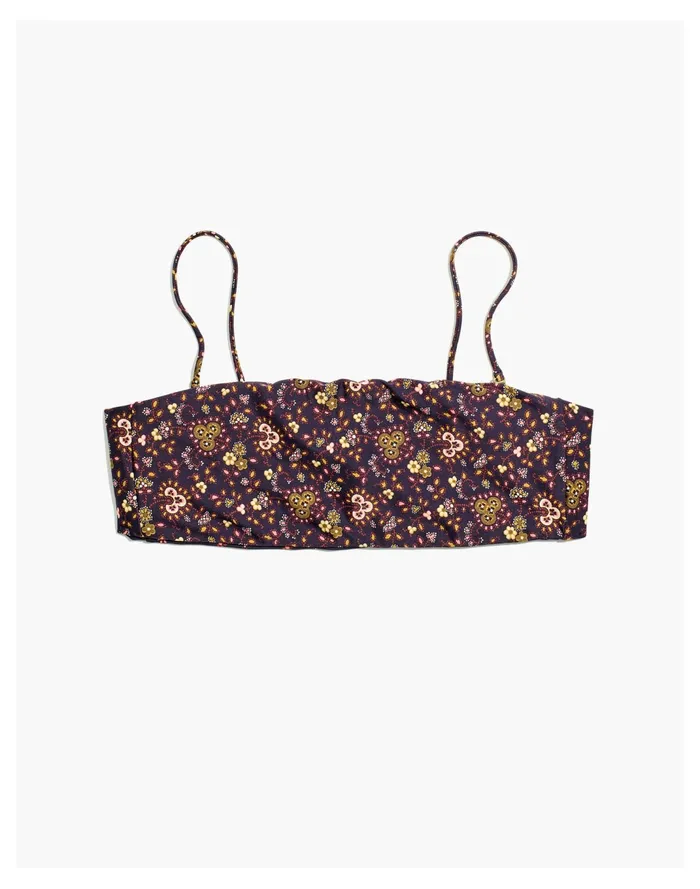 Women Second Wave Reversible Spaghetti Strap Bandeau Bikini Top In Wildplains Floral Folk Foulard Combo Madewell Swim Women Second Wave Reversible Spaghetti Strap Bandeau Bikini Top In Wildplains Floral Folk Foulard Combo Madewell Swim