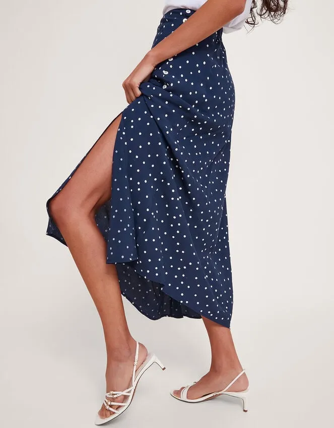 Women Shiloh Spot Bias Skirt Blue Monsoon Skirts