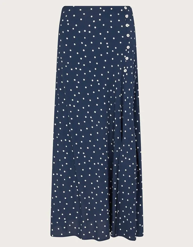 Women Shiloh Spot Bias Skirt Blue Monsoon Skirts