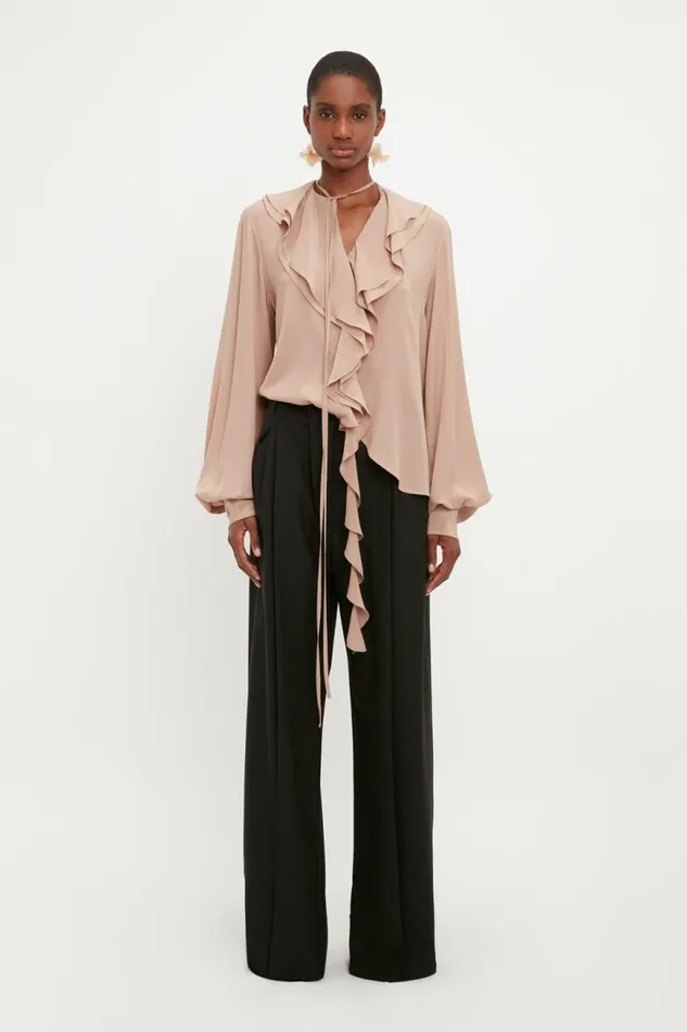 Women Shirts and Tops Victoria Beckham Romantic Blouse In Taupe