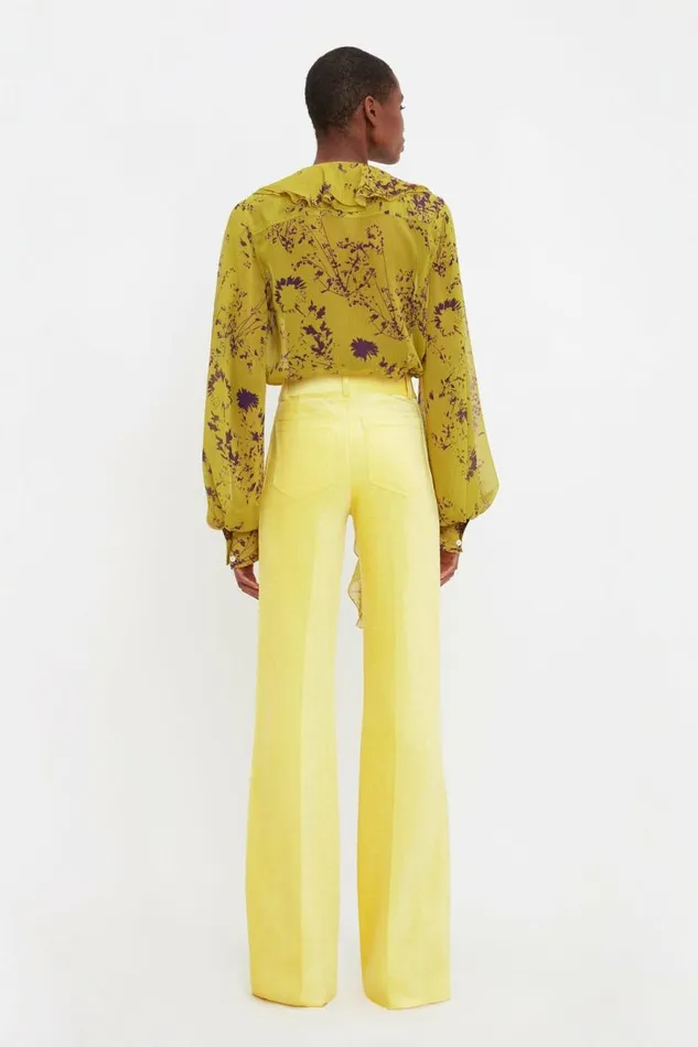 Women Shirts and Tops Victoria Beckham Romantic Blouse In Yellow Ochre