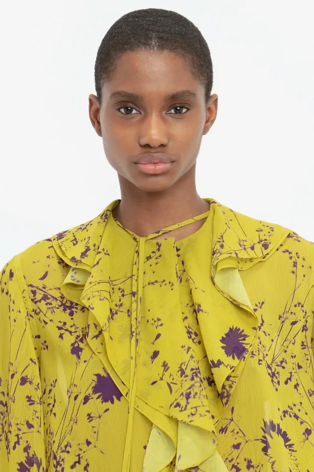 Women Shirts and Tops Victoria Beckham Romantic Blouse In Yellow Ochre