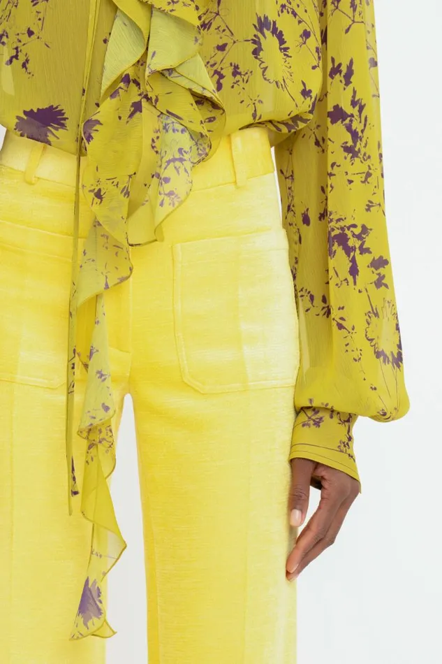 Women Shirts and Tops Victoria Beckham Romantic Blouse In Yellow Ochre