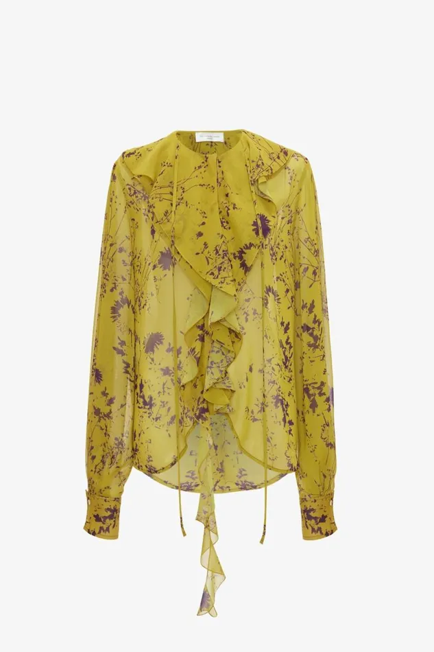Women Shirts and Tops Victoria Beckham Romantic Blouse In Yellow Ochre